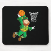 Leprechaun Bysketbyll Dunk St Patricks Day Boys Me マウスパッド (正面)