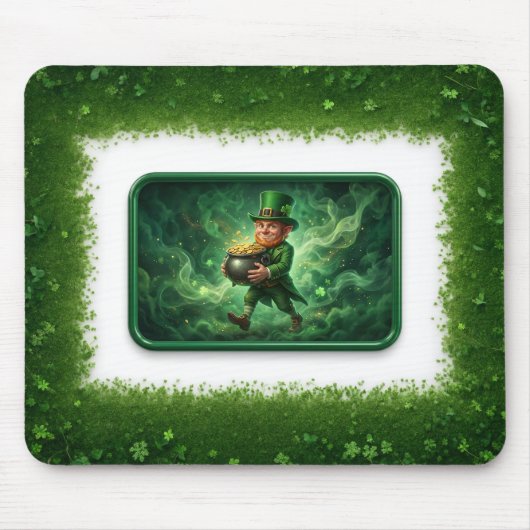 Leprechaun Carrying Pot Of Gold マウスパッド (正面)