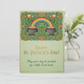 Leprechaun Celtic Knot Rainbow St. Patrick’s シーズンカード (スタンド正面)