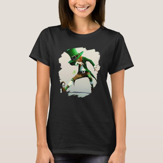 Leprechaun Dabbing Dancing Dance St Patricks Day   Tシャツ (正面)