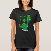 Leprechaun Dinosaur Shamrock St Patricks Day Anima Tシャツ (正面)