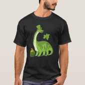 Leprechaun Dinosaur Shamrock St Patricks Day Anima Tシャツ (正面)