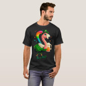 Leprechaun Flamingo Beer Irish Flamingo St Patrick Tシャツ (正面フル)