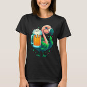 Leprechaun Flamingo Beer Irish Flamingo St Patrick Tシャツ (正面)