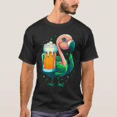 Leprechaun Flamingo Beer Irish Flamingo St Patrick Tシャツ (正面)