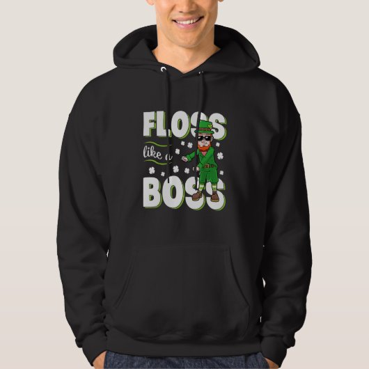 Leprechaun Floss Like A Boss St Patricks Day Boys  パーカ (正面)