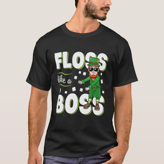 Leprechaun Floss Like A Boss St Patricks Day Boys Tシャツ (正面)