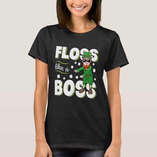 Leprechaun Floss Like A Boss St Patricks Day Boys  Tシャツ (正面)
