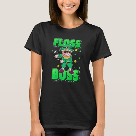 Leprechaun Floss Like A Boss St Patricks Day Boys Tシャツ (正面)