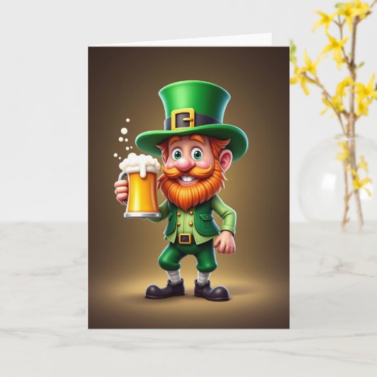 Leprechaun Fun Irish Card カード (黄色い花)
