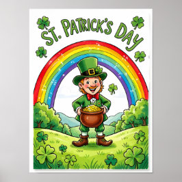 Leprechaun Gnome St. Patrick's Day Shamrock ポスター
