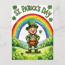 Leprechaun Gnome St. Patrick's Day Shamrock ポストカード