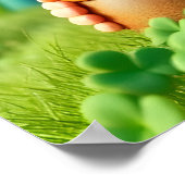 Leprechaun Gnome St. Patrick's Day Shamrock Poster ポスター (角)