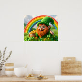 Leprechaun Gnome St. Patrick's Day Shamrock Poster ポスター (キッチン)