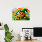 Leprechaun Gnome St. Patrick's Day Shamrock Poster ポスター (ホームオフィス)
