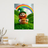Leprechaun Gnome St. Patrick's Day Shamrock Poster ポスター (キッチン)