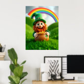 Leprechaun Gnome St. Patrick's Day Shamrock Poster ポスター (ホームオフィス)