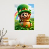 Leprechaun Gnome St. Patrick's Day Shamrock Poster ポスター (キッチン)