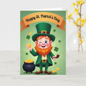 Leprechaun Gold Coins Scene Card カード (黄色い花)