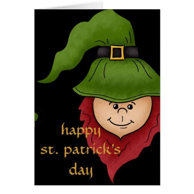 Leprechaun Happy St. Patrick's Day Greeting Card (正面)