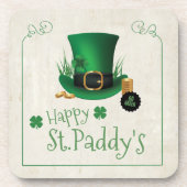 Leprechaun Hat Happy St. Paddy's ID636 コースター (正面)