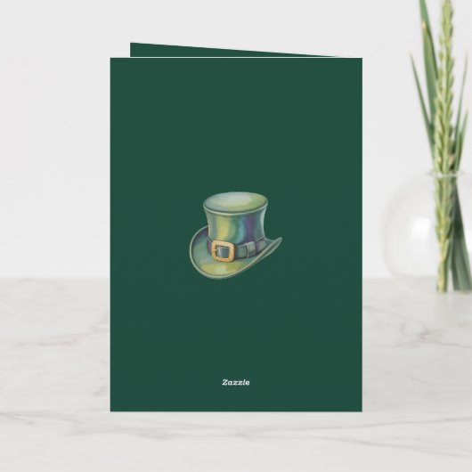 Leprechaun Hat Happy St Patrick Day Card カード (裏面)
