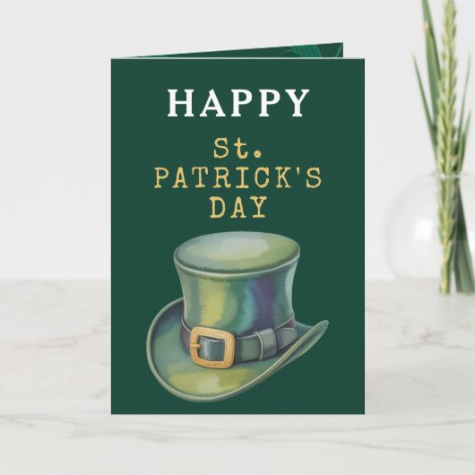 Leprechaun Hat Happy St Patrick Day Card カード (正面)