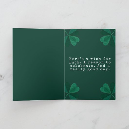 Leprechaun Hat Happy St Patrick Day Card カード (内部)