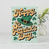 Leprechaun Hat& Shamrocks Happy St. Patrick's Day  招待状 (スタンド正面)
