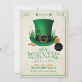 Leprechaun Hat St. Patrick's DayパーティーID636 招待状 (正面)