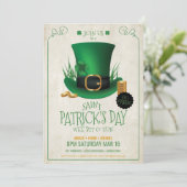Leprechaun Hat St. Patrick's DayパーティーID636 招待状 (スタンド正面)