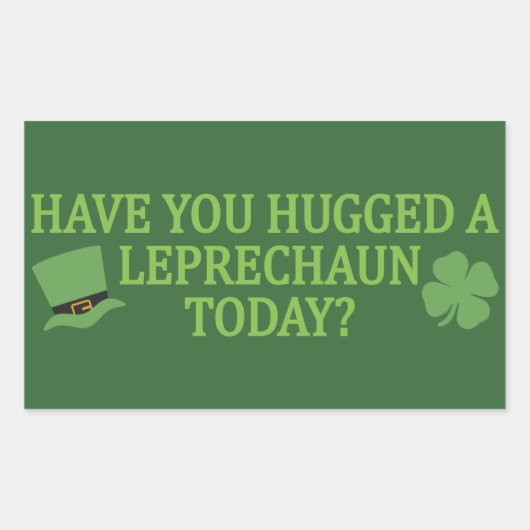 Leprechaun Hugスタンプ 長方形シール (正面)