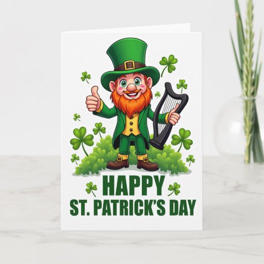 Leprechaun Joy Faux Gold Foil Card カード (正面)