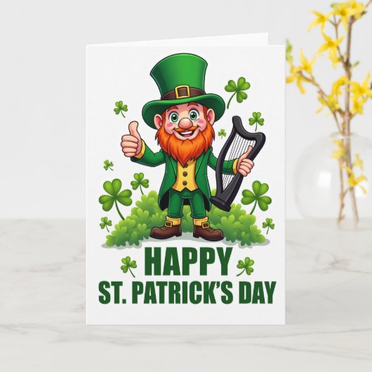 Leprechaun Joy Faux Gold Foil Card カード (黄色い花)