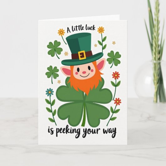 Leprechaun Luck Faux Gold Foil Card カード (正面)