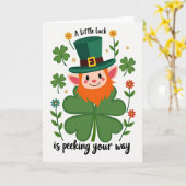 Leprechaun Luck Faux Gold Foil Card カード (黄色い花)