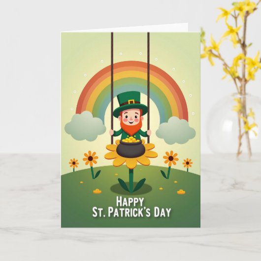 Leprechaun Luck Vector Art Card カード (黄色い花)