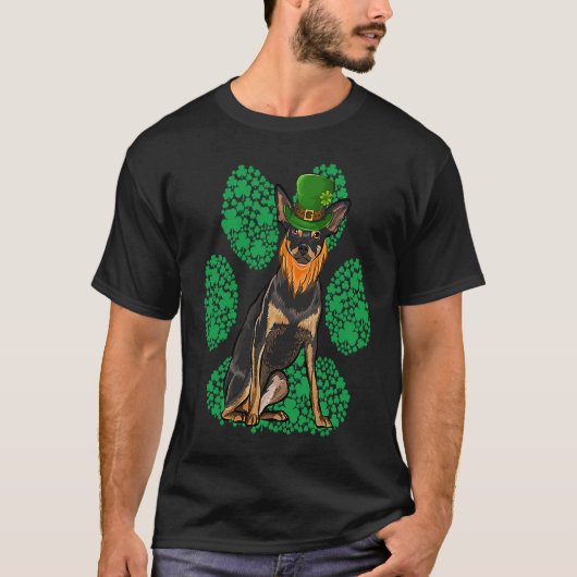 Leprechaun Miniature Pinscher St Patricks Day Sham Tシャツ (正面)