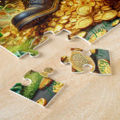 Leprechaun Mischief, Playful Irish Scene, Gold ジグソーパズル (側面)