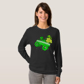 Leprechaun Monster Truck Shamrock St Patrick Day B Tシャツ (正面フル)