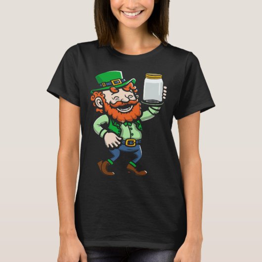 Leprechaun Moonshine Jar St Paddys Day Happy St Pa Tシャツ (正面)