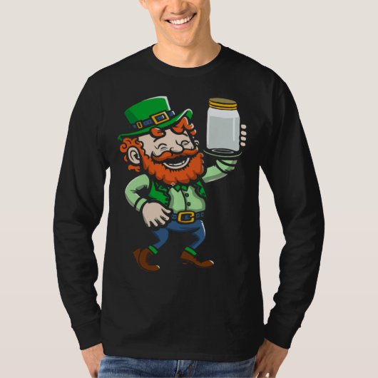 Leprechaun Moonshine Jar St Paddys Day Happy St Pa Tシャツ (正面)