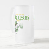 Leprechaun Mugでアイルランド語を取得 フロストグラスビールジョッキ (正面左)