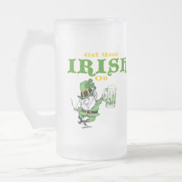Leprechaun Mugでアイルランド語を取得 フロストグラスビールジョッキ