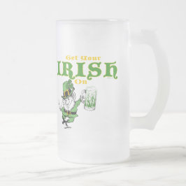 Leprechaun Mugでアイルランド語を取得 フロストグラスビールジョッキ