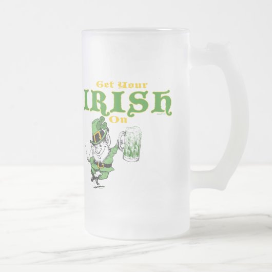 Leprechaun Mugでアイルランド語を取得 フロストグラスビールジョッキ (右)