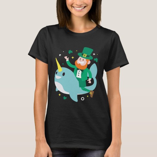 Leprechaun Narwhale  Cute St Patricks Day 2020 Boy Tシャツ (正面)