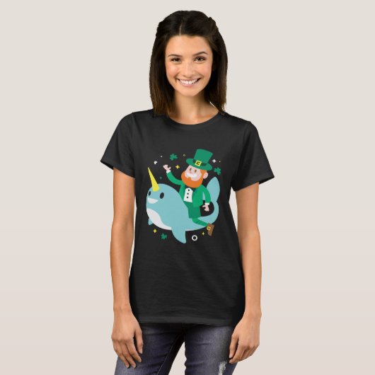 Leprechaun Narwhale  Cute St Patricks Day 2020 Boy Tシャツ (正面フル)
