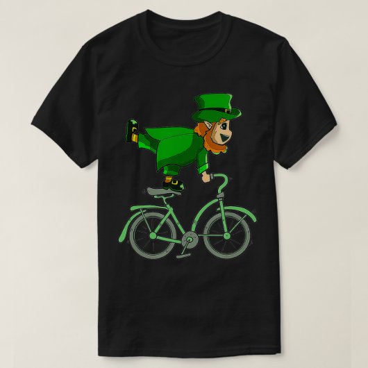 Leprechaun on a Bike St Patrick's Dayサイクリング Tシャツ (デザイン正面)
