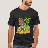 Leprechaun On Beach Funny Patrick's Day Hawaiian S Tシャツ (正面)